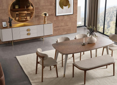 Perfect dining room set from dining table 4x chairs mirror stool 8 pieces.